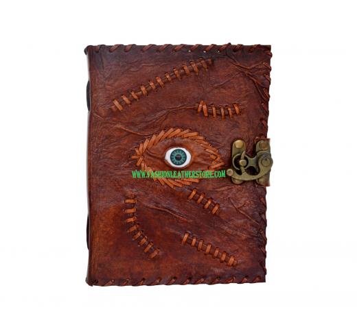 Handmade Brown Leather Journal Note Book Eye 120 Handmade Paper Dairy